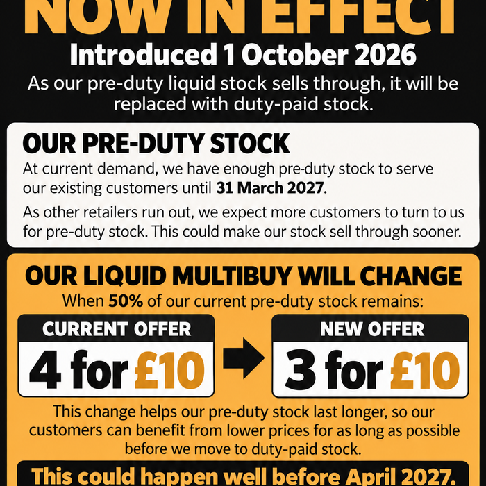 Vape Duty 2026: Stock & Multibuy Update