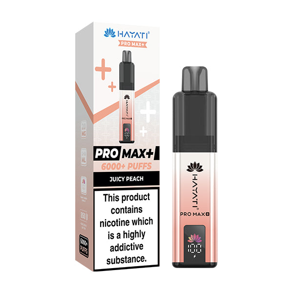 Hayati Pro Max 6000 juicy peach vape kit