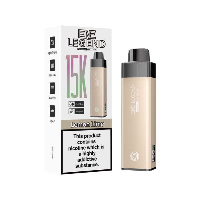 Elux Legend vape device and packaging on a white background lemon lime elux vape kit 
