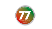 77 Nicotine Pouch Watermelon ice in white writing on a red and green tub 2 dot strength