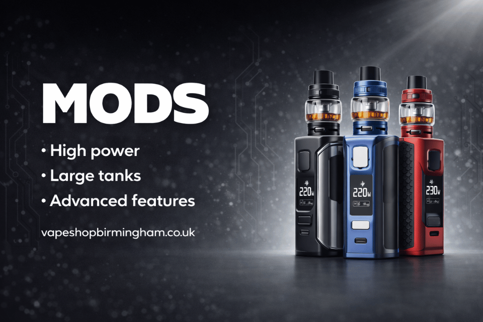 Vape Mods on a black and white background