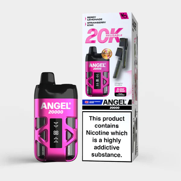 Pink Edition Angel 20000 vape device with packaging on a white background