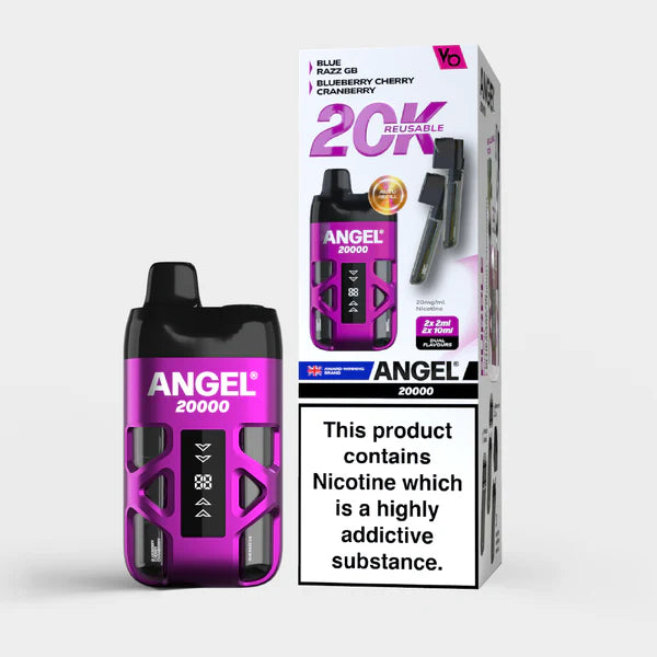 Purple Edition vape device with packaging labeled 'Angel 20000' on a white background.