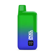 Green and blue vape device with 'Pixl 8000' branding on a white background