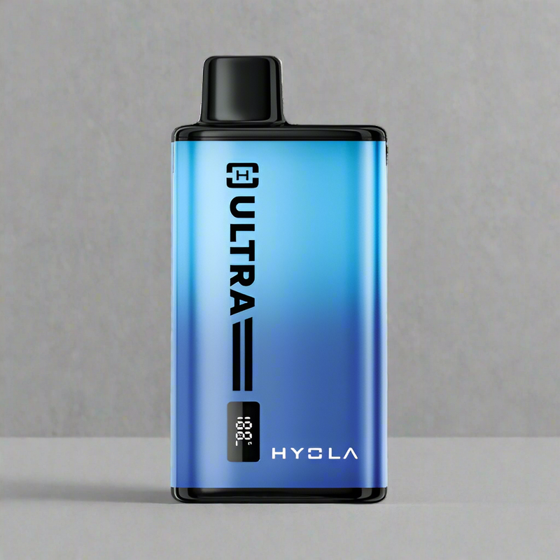 Blue and black electronic device with 'HYDRA' branding on a white background