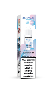 Hayati Pro Max vape juice packaging with nicotine warning label on a white background bubblegum ice 10mg