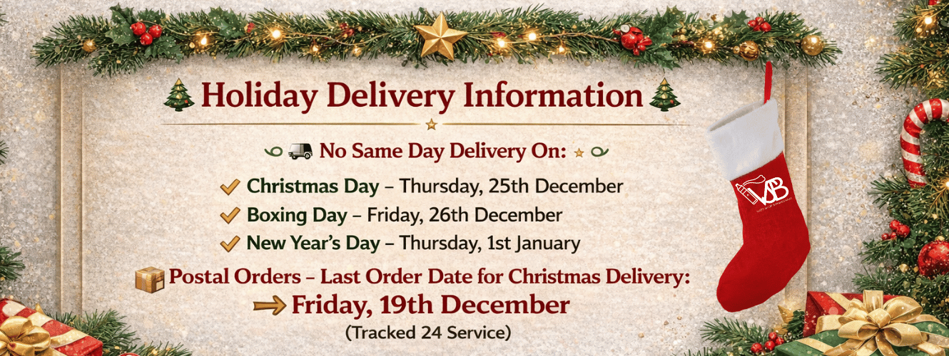 Holiday delivery information with Christmas-themed elements and a red stocking.