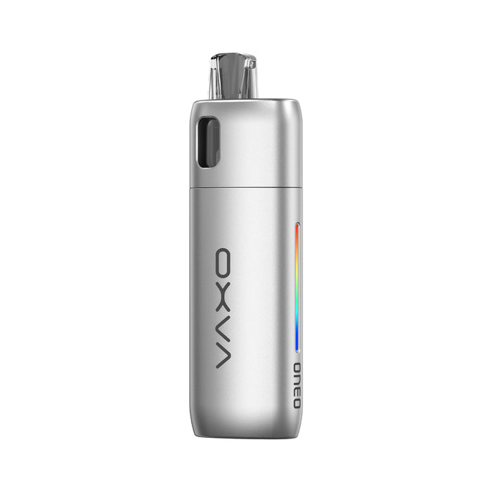 Silver Oneo vape device with 'OXVA' branding on a white background