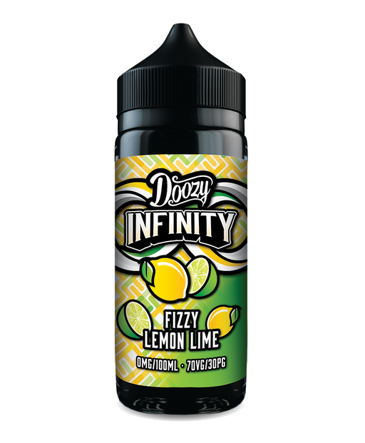 100ml Doozy Infinity Shortfill – Fizzy Lemon Lime vape juice, 70/30 VG/PG blend with citrus flavour