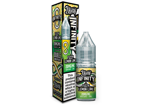 Fizzy Lemon Lime vape juice bottle – Doozy Infinity nic salt with citrus lemon and lime flavour