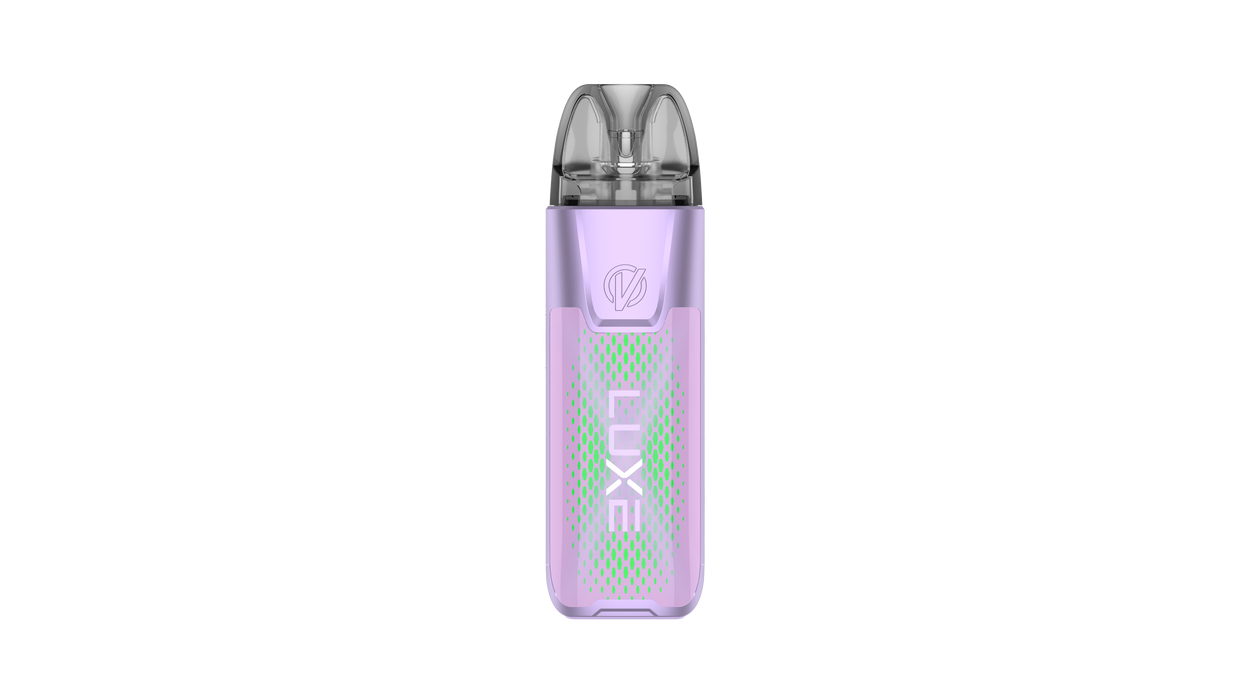 Purple XR Max 2 vape device with 'LUXE' vaporesso branding on a white background