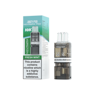 Juicy Pod Novamax Fresh Mint vape pod with packaging on a white background