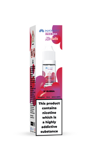 Hayati Vape juice packaging with brand logo and product details on a white background H'Bubba 10mg