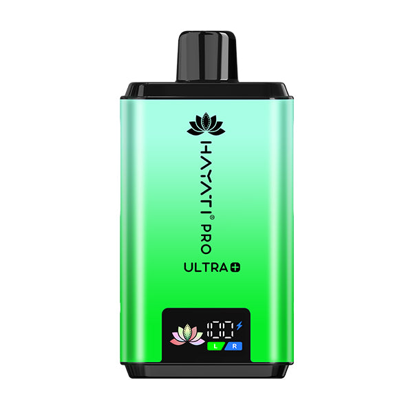 Fresh Mint Flavour Hayati Pro Ultra 25k Vape Green electronic device with brand logo on a white background