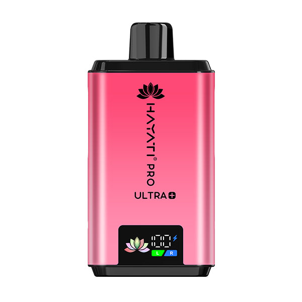 Strawberry Grapefruit Flavour Pink electronic device with 'Hayati Pro Ultra' branding on a white background