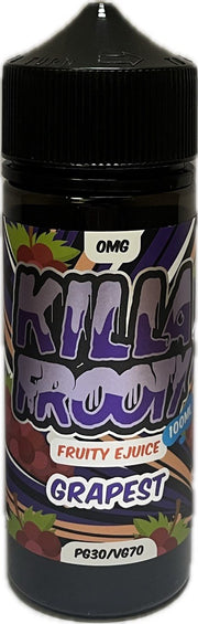 Killa Frootz Grapest 100ml 0mg shortfill e-liquid bottle