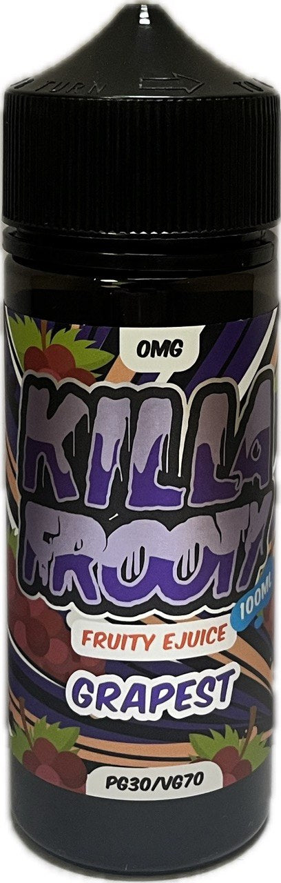 Killa Frootz Grapest 100ml 0mg shortfill e-liquid bottle