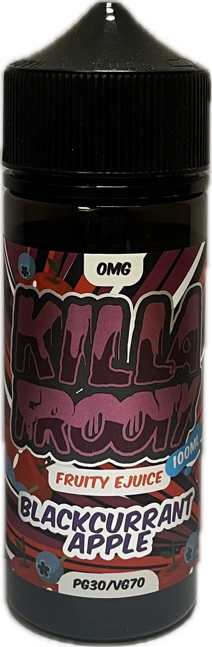 Killa Frootz Blackcurrant Apple 100ml 0mg shortfill e-liquid bottle