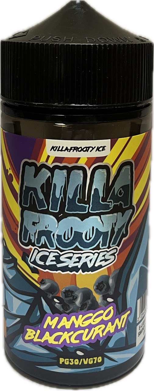 Killa Frootz Ice Series Mango Blackcurrant Ice 160ml 0mg shortfill e-liquid bottle