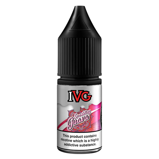 Black Vape liquid bottle 10ml with "IVG Sparkling Guava" branding