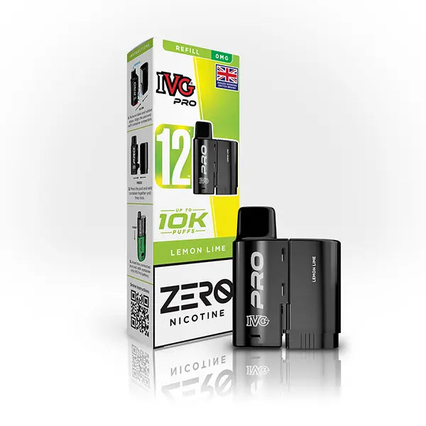 IVG Pro lemon lime vaping pod and packaging on a white background