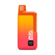 Orange and red vape device with 'Pixl 8000' branding on a white background