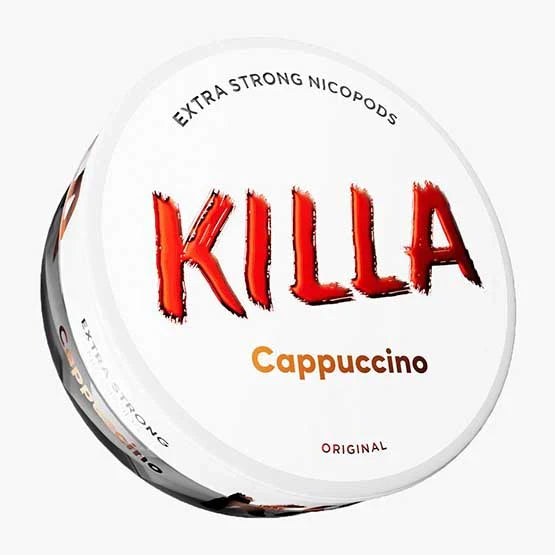 Killa Cappuccino nicotine pod packaging on a white background