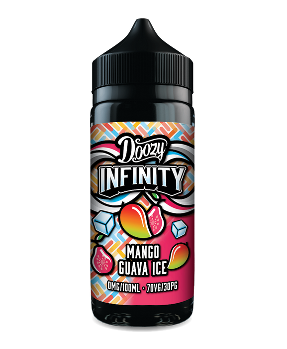100ml Doozy Infinity Shortfill – Mango Guava Ice e-liquid, 70/30 VG/PG tropical and icy vape juice