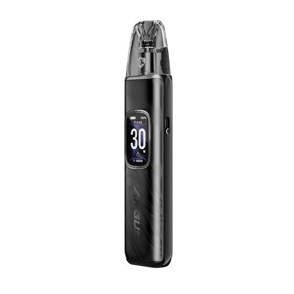 Black  argus g3 vape device with digital display on a white background