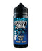 Blue and black 100ml bottle of 'Seriously Shisha' Misty Blue flavour on a white background