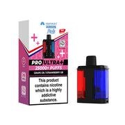 Grape GB and Strawberry GB flavour Hayati Pro Ultra+ vape pods and packaging on a white background