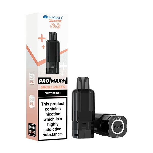 Vape device and packaging with 'HAYATT' branding on a white background