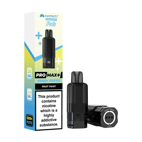 Vape pod packaging with black vape pod and colorful box on a white background