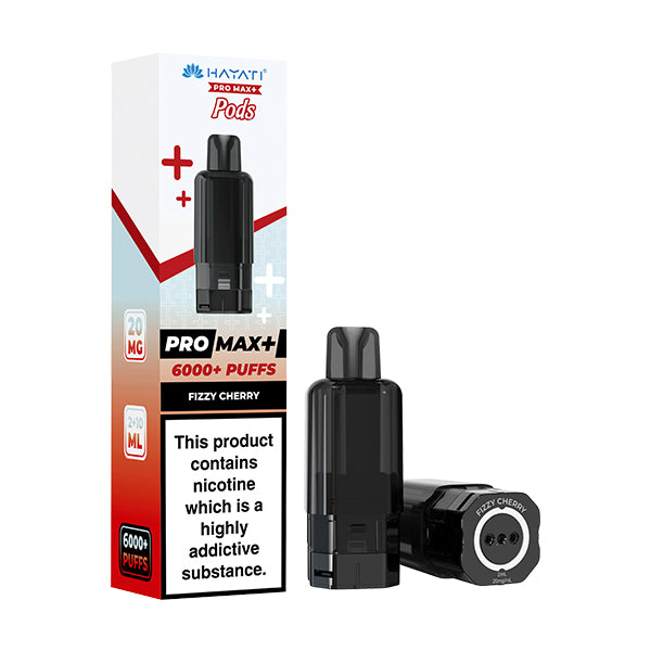 Vape pod packaging with black vape pod and colorful box on a white background