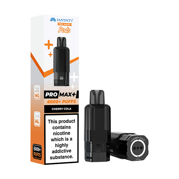 Vape pod packaging with 'Pro Max+' branding on a white background