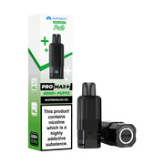 Hayati Pro Max+ vape device and packaging on a white background