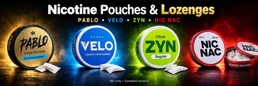 Pablo, VELO, ZYN nicotine pouches and Nic Nac lozenges