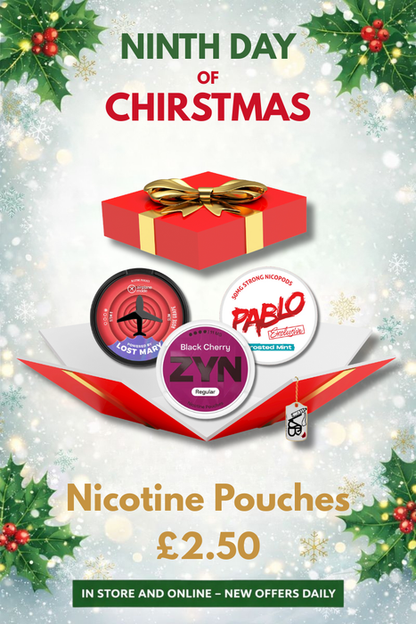 Ninth Day of Xmas Nic Pouches £2.50 Each