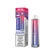 Novamax Juicy Pod vape device and packaging on a white background Blue Razz Cherry Flavour