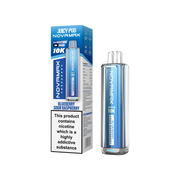 Novamax Juicy Pod vape device and packaging on a white background Blueberry Sour Raspberry Flavour