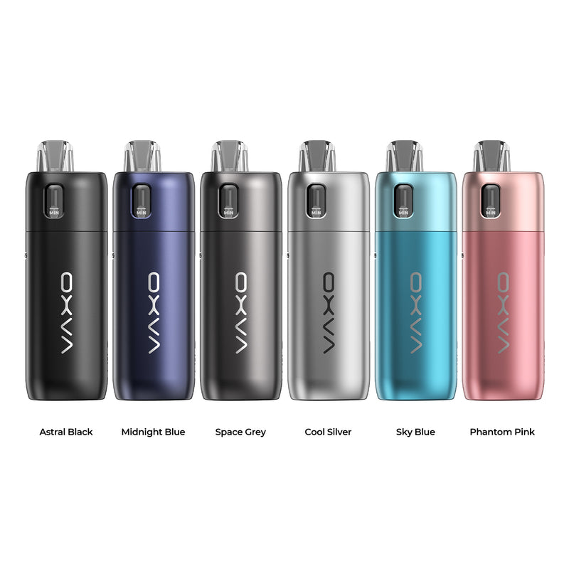 OXVA Oneo vaping device in various colors on a white background