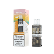 Juicy Pod Novamax Orange Raspberry vape pod with packaging on a white background