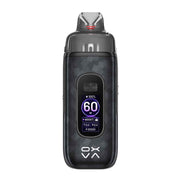 A Vprime 2 black vape device with a subtle dark gray geometric pattern, featuring a digital display screen showing '60 W' and the brand logo 'oxv' at the bottom, set against a plain white background.