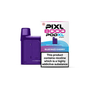 Purple Pixl 8000 PodXL vape pod with packaging on a white background