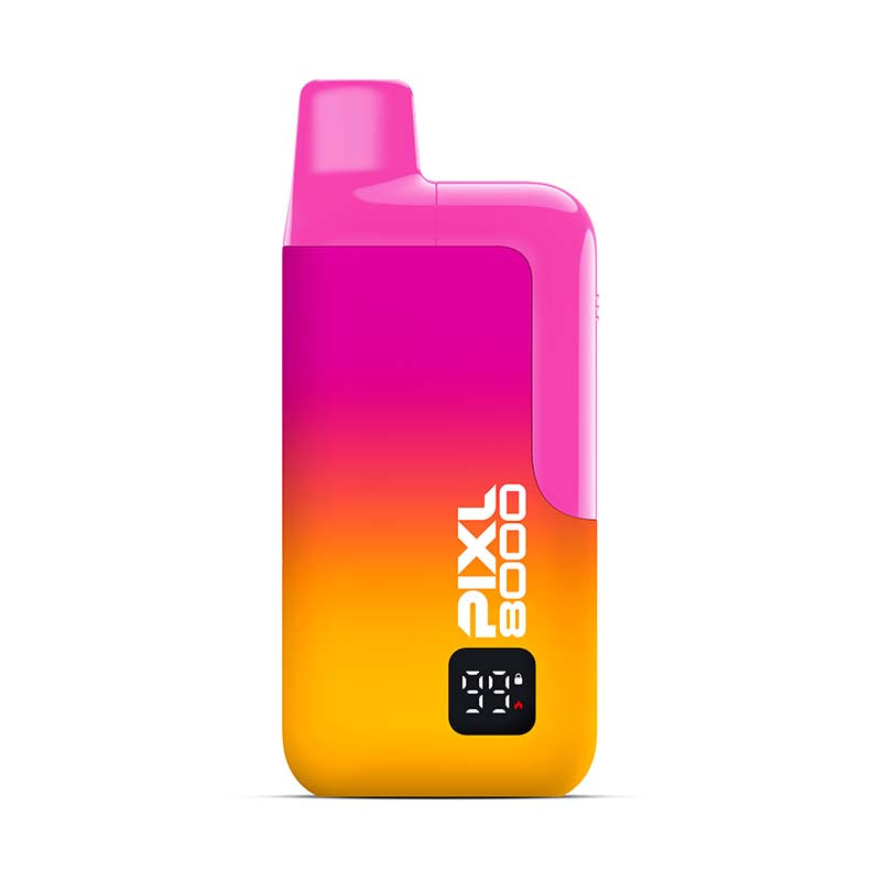 Gradient-colored device with 'Pixl 8000' branding on a white background