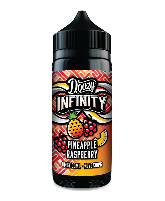 100ml Doozy Infinity Shortfill – Pineapple Raspberry vape juice, 70/30 VG/PG tropical e-liquid