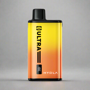 Gradient yellow to orange vape device with 'HYOLA' branding on a white background