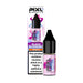 Pixl Nic Salts Black Blueberry vape juice bottle and packaging on a pink gradient background