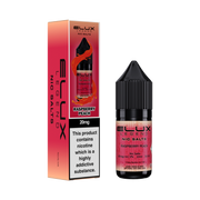 Ellux Legend Nic Salts Raspberry Peach e-liquid bottle and packaging on a white background
