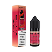 Ellux Legend Nic Salts Raspberry Peach e-liquid bottle and packaging on a white background